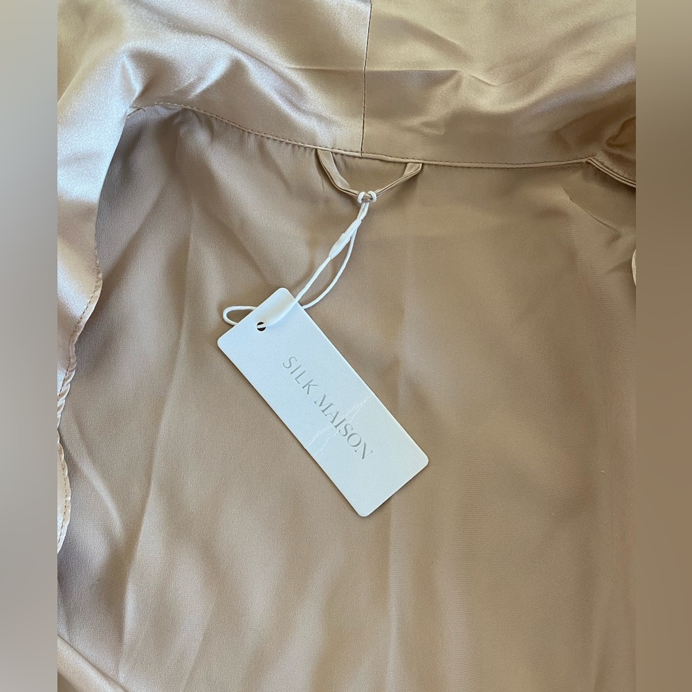 SILK MAISON SHAWL COLLAR SILK PAJAMA SHIRT - Picture 5 of 6